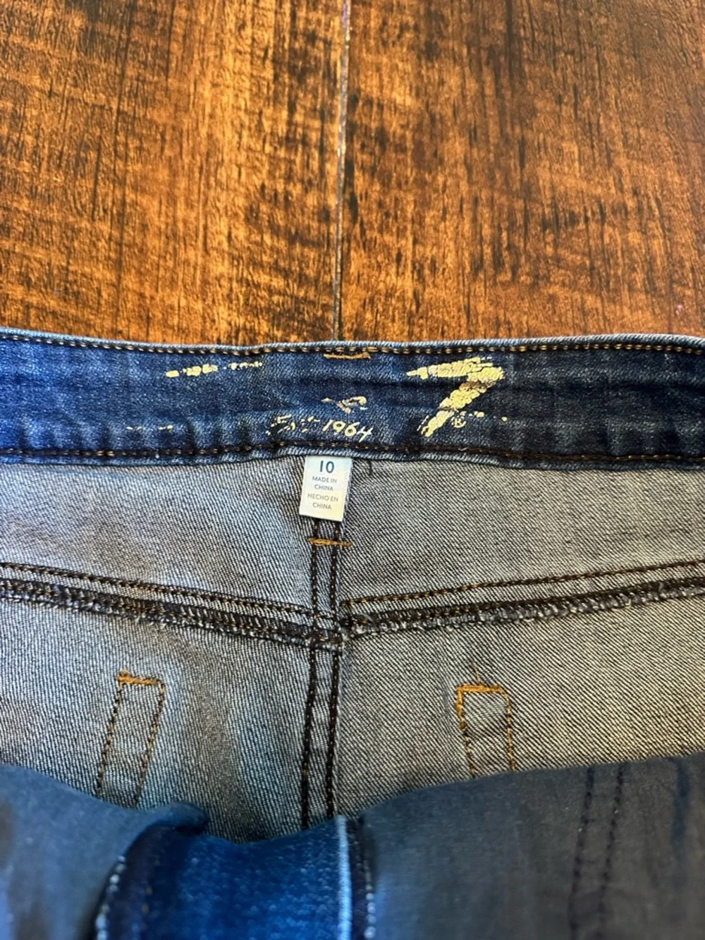Seven 7 | Weekend Shorts - Distressed Dark Wash Cut-Offs, Size 10 - Picture 6 of 10
